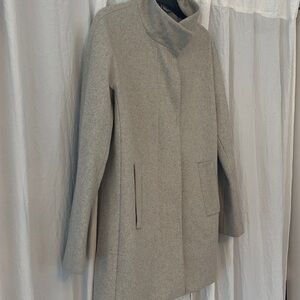 J.Crew Women's Factory City Gray Collard Wool Blend Oversized Coat Size 8 Preppy